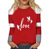 Рубашка для женщин, модная повседневная футболка с рукавом реглан, круглым вырезом и длинным рукавом, свободная футболка с принтом, женский топ
