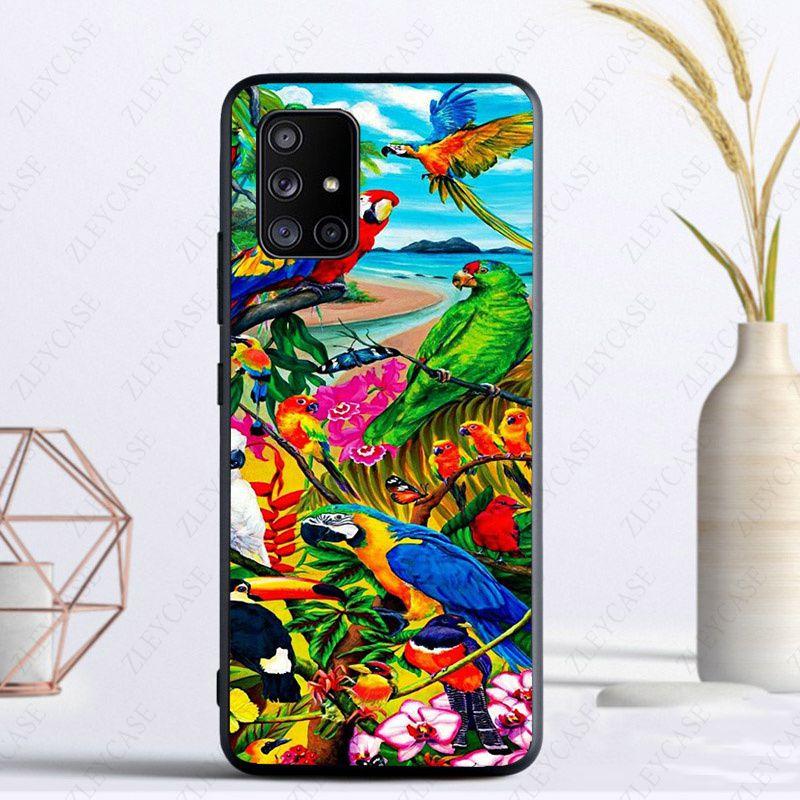 Чехол для телефона с изображением животных тропического леса Тукан для Samsung A13 A53 A11 A12 A32 A22 A52 A10S A41 A42 A33 A20E A30S A40 A51 A71