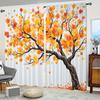 2 шт., Оконные шторы с осенними листьями - Универсальные, 100% полиэстер, Подходят для различных интерьеров комнат, Без электрического питания