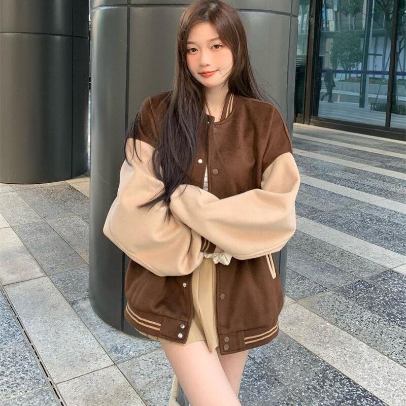 Женская бейсбольная куртка с щипками и утолщениями