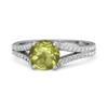 Peridot Split Pavé Band Ring - Sterling Silver