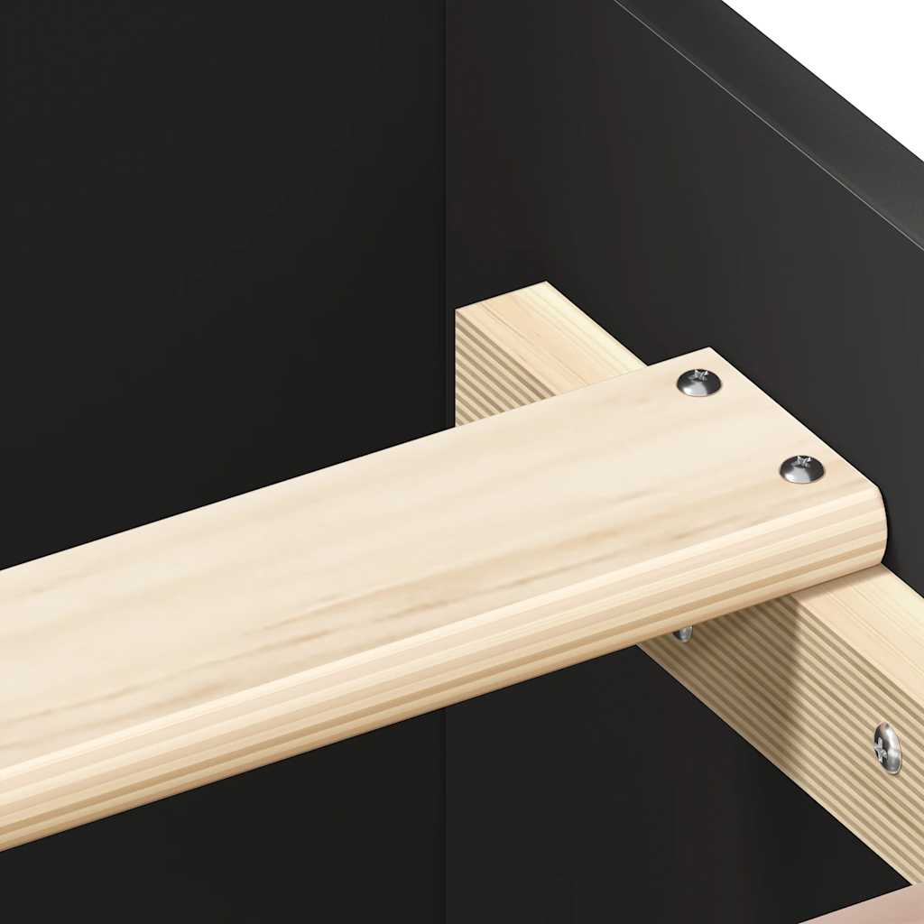 Bed Frame with Headboard and Footboard Black 140x190 cm