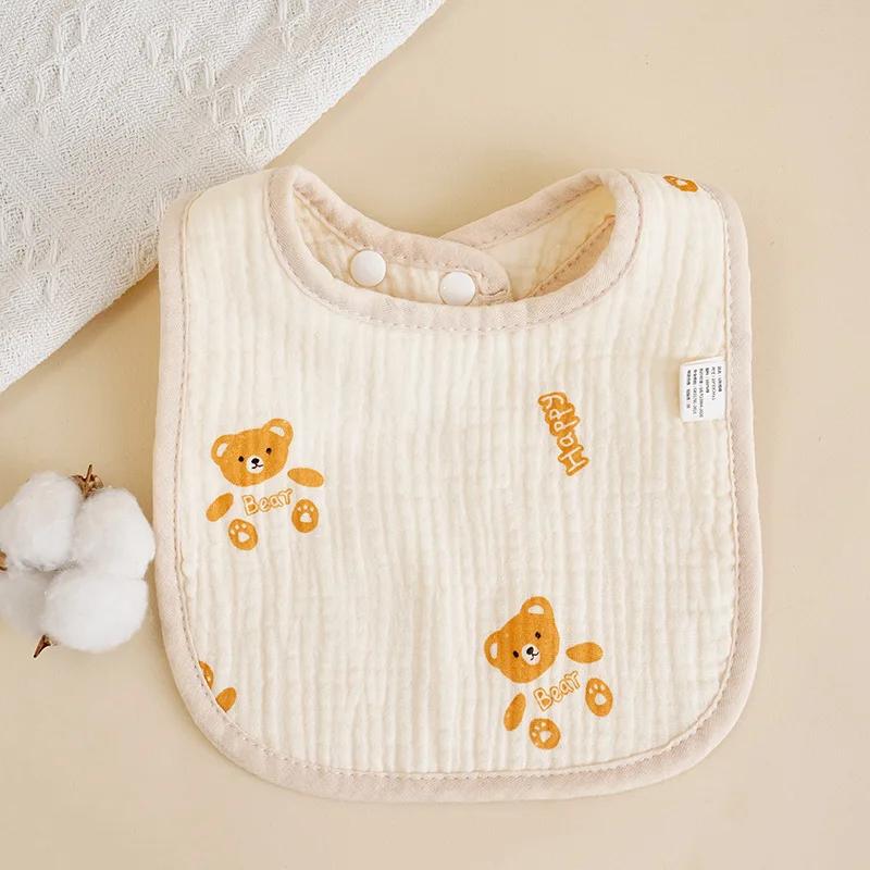 New Gauze U-shaped Baby Bibs Cute 6 Layers Cotton Saliva Towel Newborn Burp Cloths Bandana Scarf for Boy Girl Feeding Drool Bib
