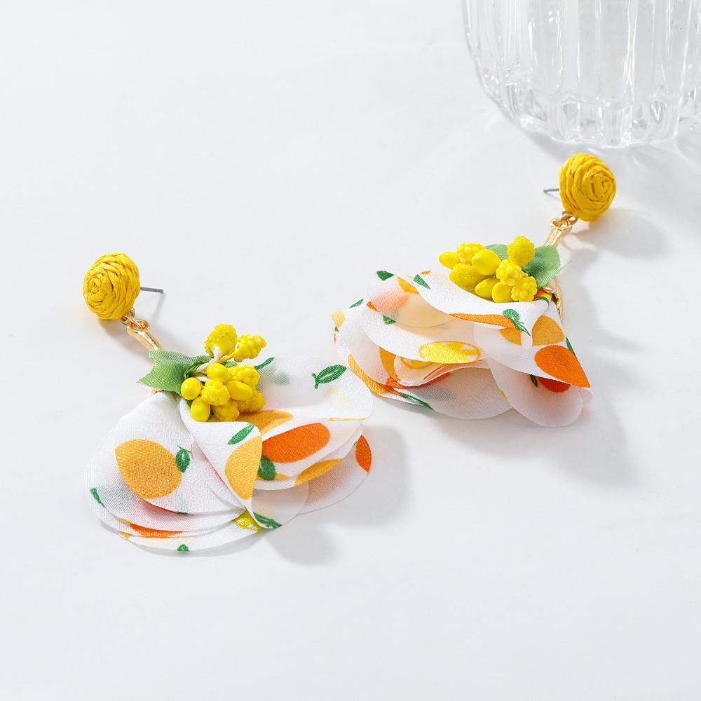 Sweet Flower Dangle Earrings Exaggerated Petals Stud Earrings Romantic Beach Earrings  Vacation