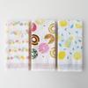 Kontex Tenugui Towels Set of 3 Face Towels Calendar and (61452-90) - (Cloth Designs Sugarcane, Donut, Lemonade)