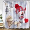 Christmas Shower Curtains Funny Snowman Fir Branch Gift Xmas Ball New Year Holiday Fabric Home Bathroom Decor Bath Curtain Sets