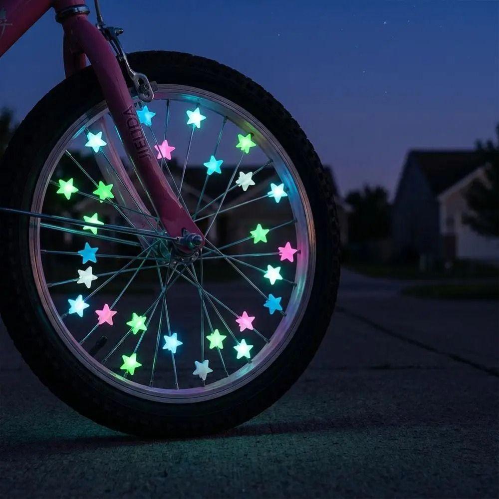 36pcs Glow in The Dark Star Wheel Nipples Glowable Wheel Decoration Bike Spoke Decor Night Riding