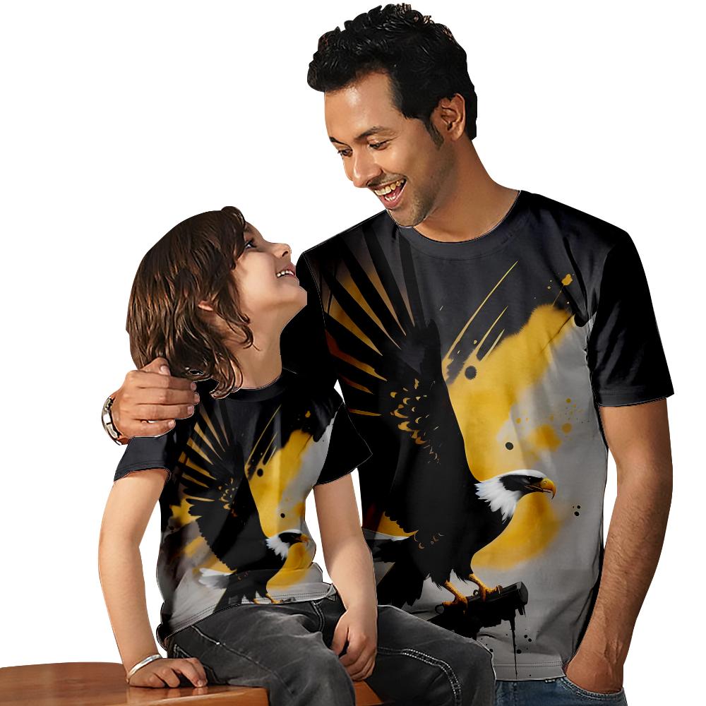 3D-печать Eagle Мужские рубашки с короткими рукавами Уличная одежда больших размеров