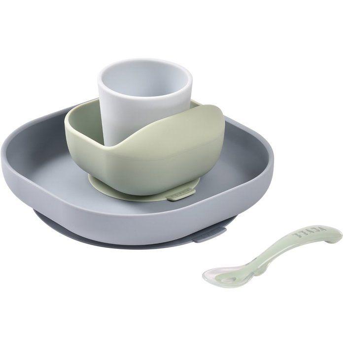 Coffret repas - BEABA - 4 pièces - En silicone - Galet
