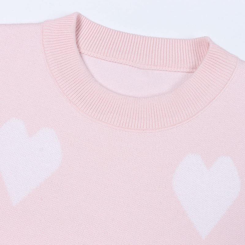 Women's Autumn and Winter Loose Love Crewneck Pullover Knit Sweater