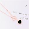 Purple Gold Peach Heart Black Necklace Color Gold Plated Rose Gold High-End Fashion Women'S Necklace