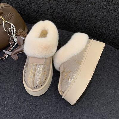 Женские низкие кожаные зимние ботинки с мехом, флисовой подкладкой, нескользящей подошвой, зимние теплые из шерсти и хлопка.