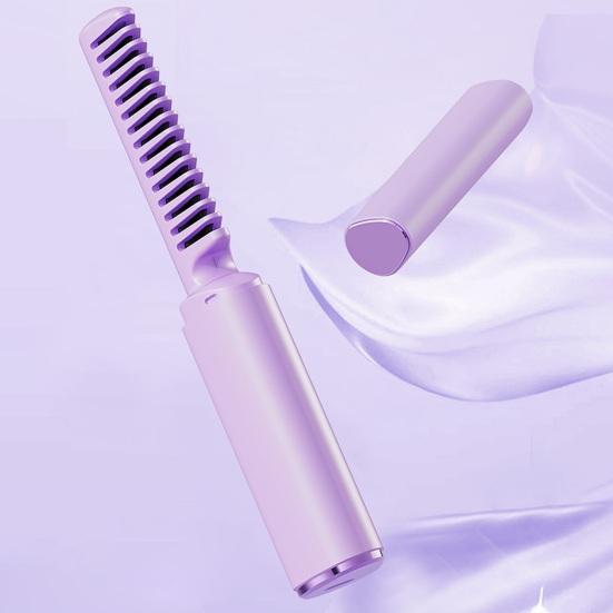 Щетка-выпрямитель для волос, 3 температуры, быстрый нагрев, аккумуляторная беспроводная отрицательные ионы, тип C, горячая щетка, электрическая расческа для вьющихся волос