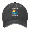 Hats Dumpster Fire 13770 Vintage Washed Baseball Cap TT4 - Black Humorous "It's Fine" Dumpster Fire Graphic, Adjustable Snapback