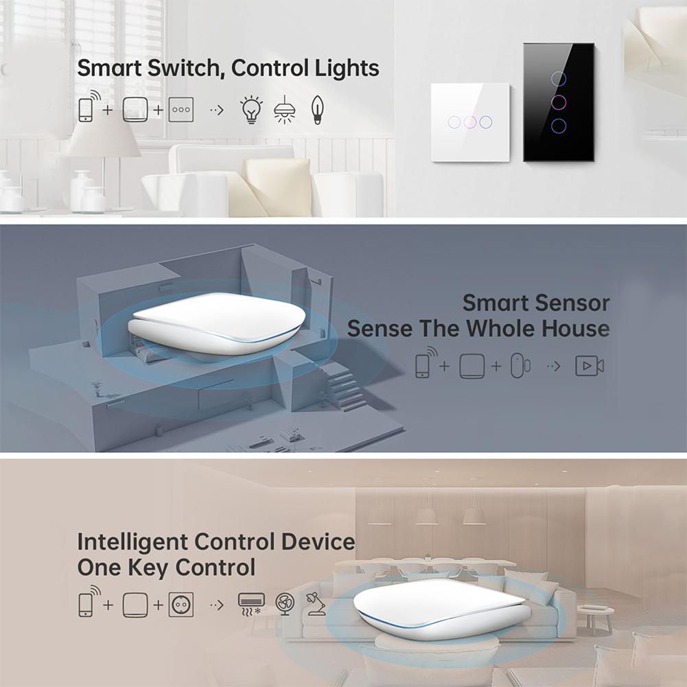 Двухрежимный домашний хаб для Tuya Для Zigbee и совместимых устройств Простая установка без кабелей и управление через приложение