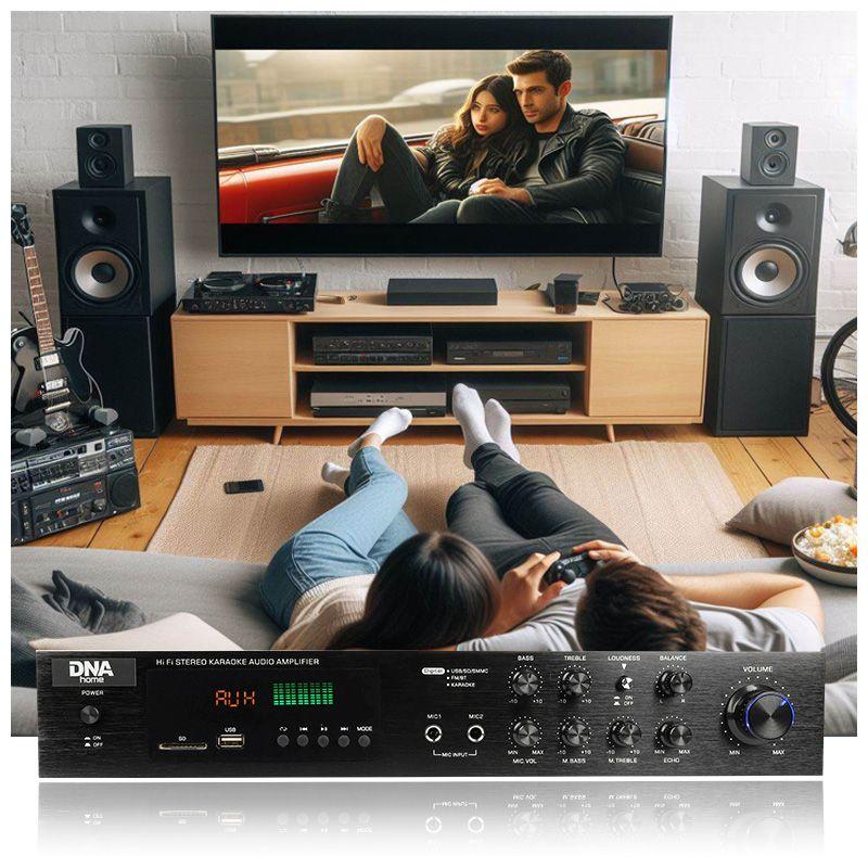 Dna Ampli 5.0 Стерео Усилитель Звука Hifi Bluetooth USB SD FM AUX Пульт ДУ