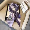 Long oblique corner scarf, silk scarf, high-end fashion and versatile scarf, streamer binding bag, imitation silk, Korean version scarf wholesale
