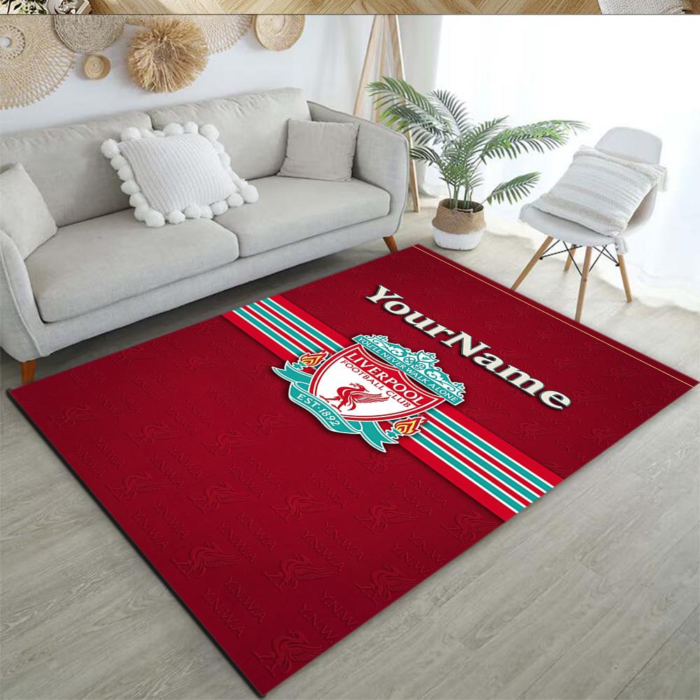 Liverpool Customize Your Name Area Rug Perfect for Playrooms Living Rooms Entryway Study room Antislip Carpet Office home decor