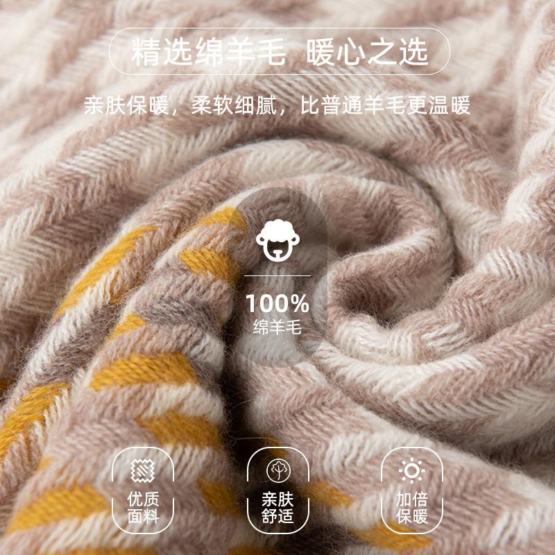 100% Wool Scarf Bib Neck Winter Ladies Houndstooth Scarf Shawl Sense Of Quality