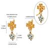 Ceramic‑Flower‑Pendant Women Earrings, 18K Gold‑Plated Copper Exquisite Versatile Ear Jewelry