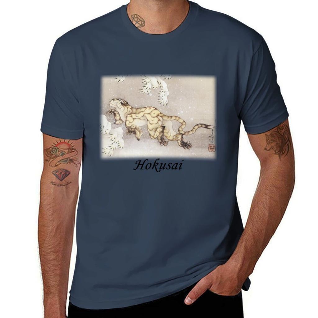 Hokusai Winter Tiger TShirt Large Size Soft Cotton TShirt