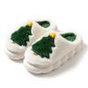 Women's Unisex Christmas Tree House Slippers Thick Sole Non-Slip Plush Fleece Lined Warm Winter Indoor Outdoor Cozy Home Shoes