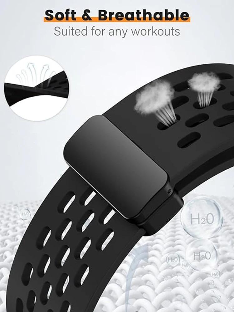 Магнитный ремешок для Samsung Galaxy watch 8 Ремешок 44мм 40мм 8 classic 46мм Ремень Силиконовый Спортивный Браслет Correa Galaxy watch Ultra