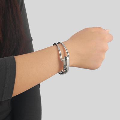 Современный металлический браслет для женщин с электропокрытием золотом и серебром - Элегантный стиль INS