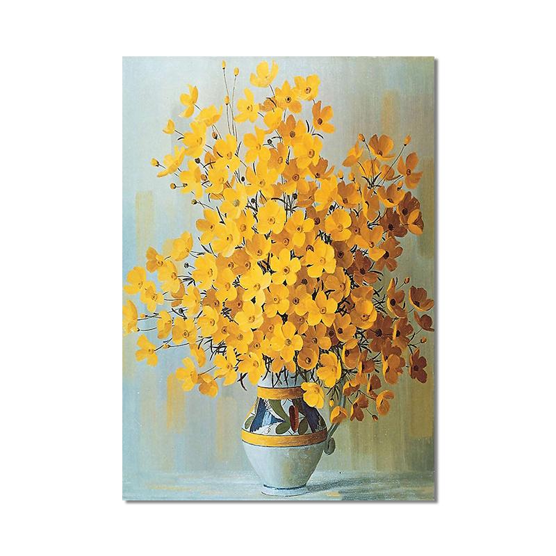 Желтый, красный, белый цветы, холст, винтажный постер, ваза, декоративные принты, настенная живопись, настенные украшения, фотографии для гостиной