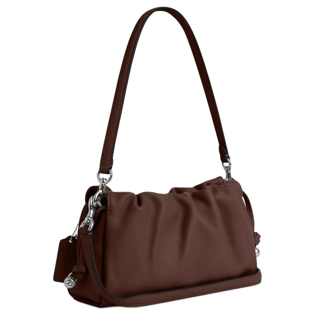 Coach Faye 26 Logo Drawstring Magnetic Closure Smooth Leather Cloud Bag Women Handbags Maple CV529-SVMPL