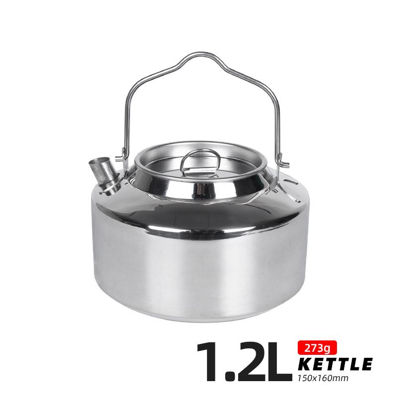 Портативный уличный походный чайник из нержавеющей стали - Идеально подходит для пеших походов, рыбалки, пикников и поездок на автомобиле