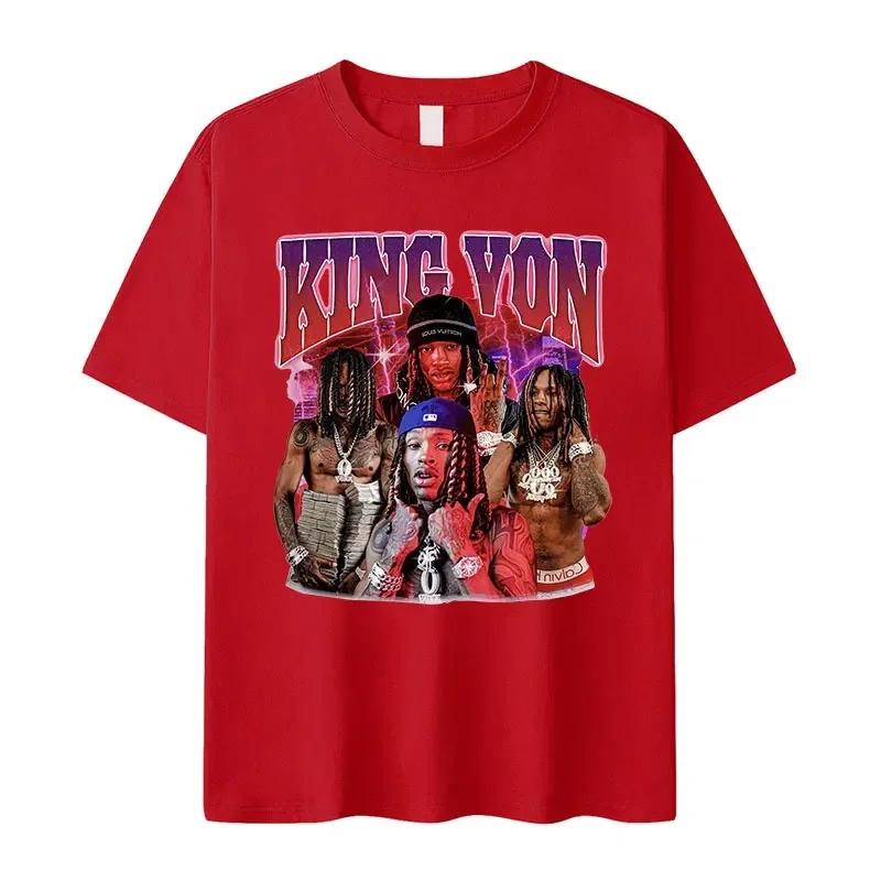 Rapper Kking Von Vintage Graphic Tshirt Unisexs Hip Hop High Quality Fashion Tshirts Casual Cotton Oversized T Shirt Streetwear