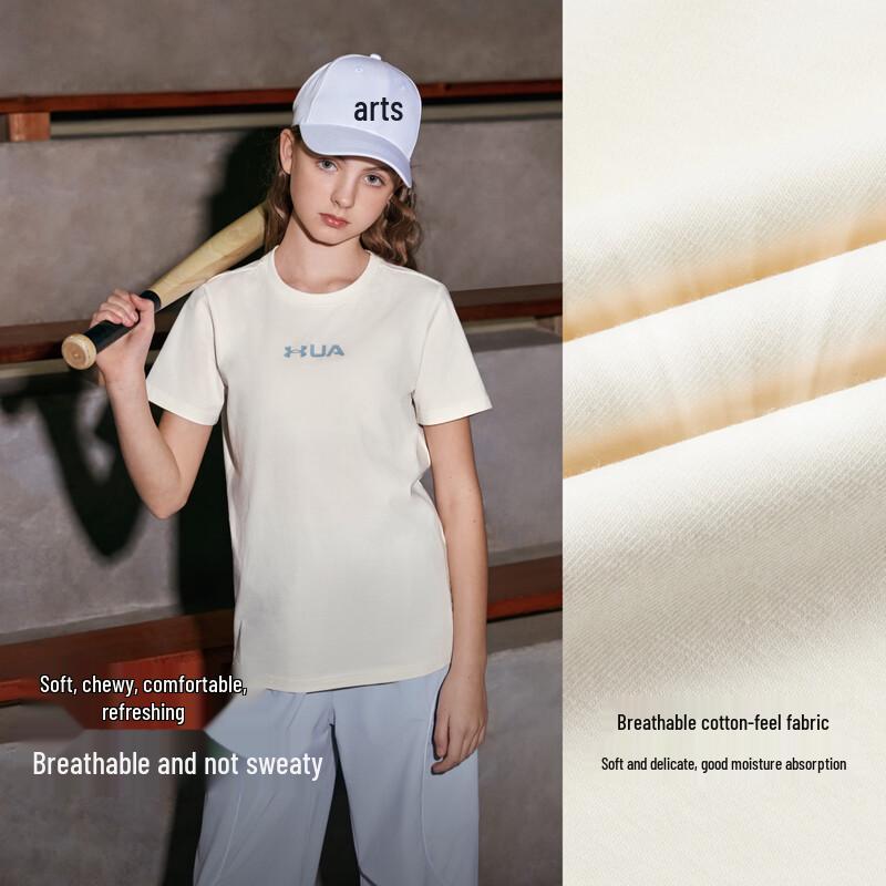 Under Armour Kids Cotton-Feel Breathable Crew Neck Graphic T-Shirt