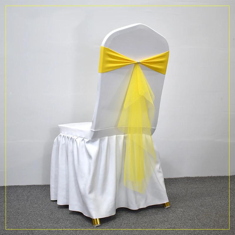 10/50 шт. эластичные спандексовые ленты-банты для стульев с лентой из органзы для банкета, вечеринки, свадьбы, эластичные пояса для стульев