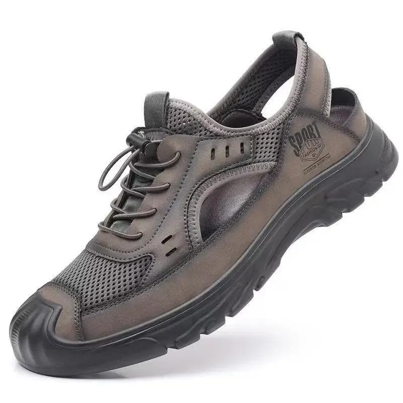 Летние сандалии Новые мужские туфли Baotou Hollow Wading Shoes с мягкой подошвой, дышащие, мужские сандалии