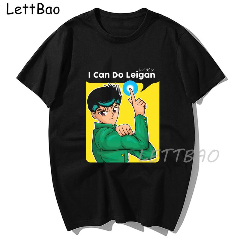 Yu Yu Hakusho Shirt Women Short Sleeve Cotton Black T Shirt Japanese Manga Yu Yu Colors