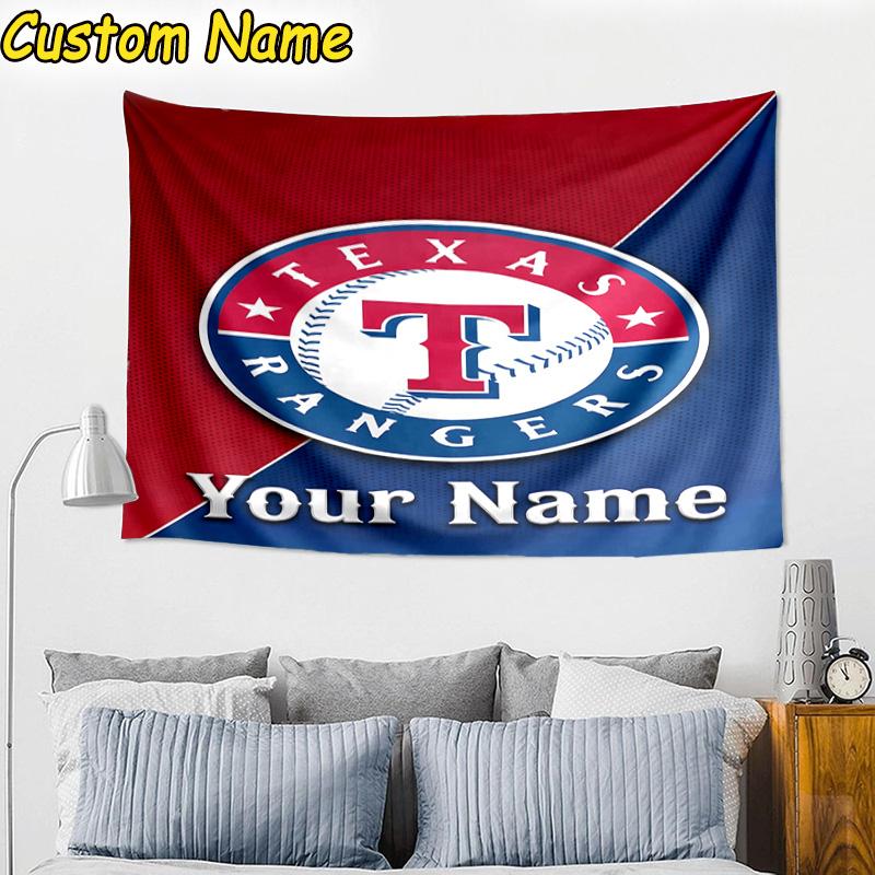 Custom Name Texas Baseball Tapestry Room Decoration Wall Hanging for Living Room Bedroom, dormitory, Birthday and Christmas gifts