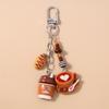 New Resin Simulation Coffee Keychain Women Girls Donut Bread Key Ring Pendant for Handbag Decor DIY Key Chain Jewelry Gifts