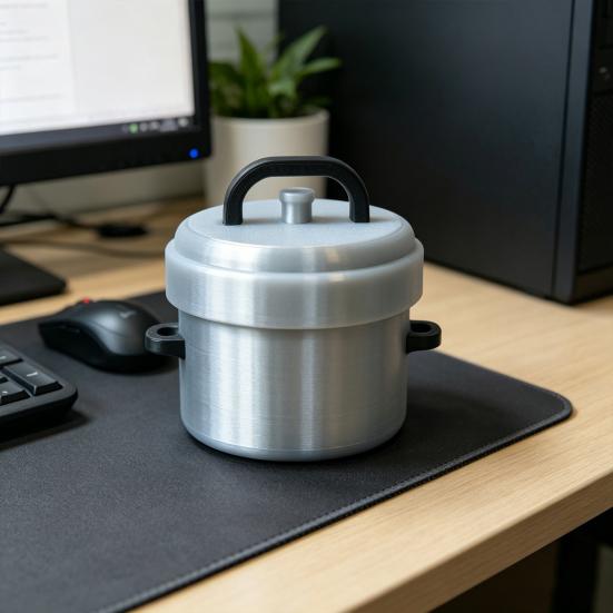 Миниатюрная скороварка, 3D-печатная крошечная кухонная утварь, украшение с кнопкой сброса давления, игрушка-антистресс для украшения офисного стола