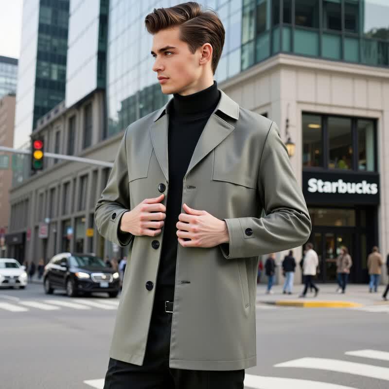 Мужская ветрозащитная куртка в стиле business casual