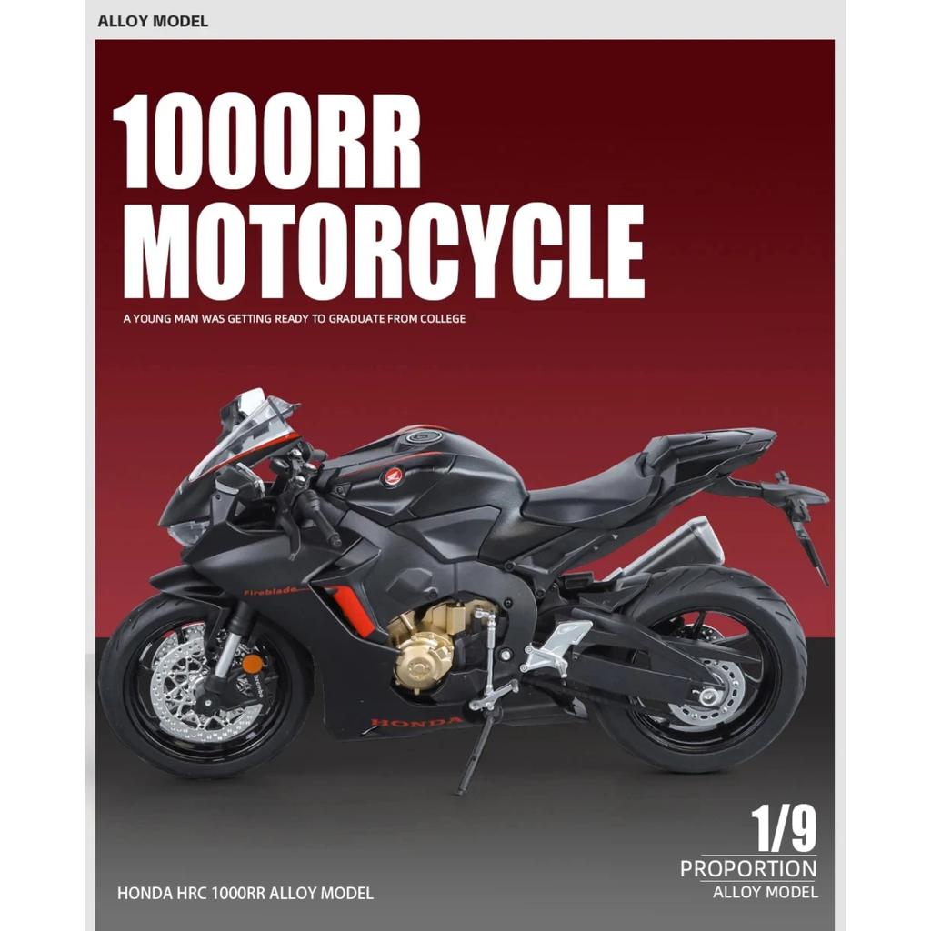 New 1/9 Honda CBR1000RR Alloy Die Cast Motorcycle Model Vehicle Collection Sound and Light Off Road Autocycle Toys Car