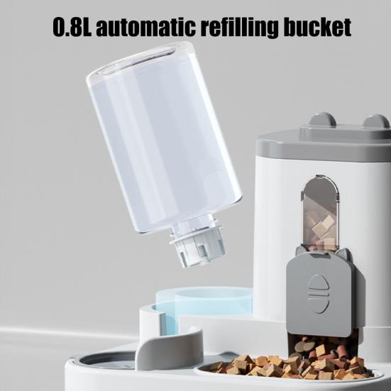 Автоматическая кормушка для домашних животных Кормушка для кошек с диспенсером для воды 2-в-1 Большая емкость Устройство для самостоятельного кормления для маленьких и средних собак, щенков, котят