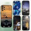Чехол для телефона 'Самолет летит путешествие' для Samsung Galaxy A20, A21s, A22, A31, A32, A52, A53, A72, 73, A80, Мягкий черный чехол