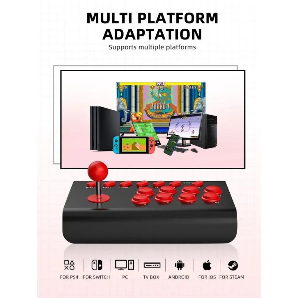 BSD-Y02 Wireless Arcade Stick Games Control Rocker for PS4/Switch Console Controller PC TV Android IOS Phones Fight Stick Joystick Gamepad Accessories