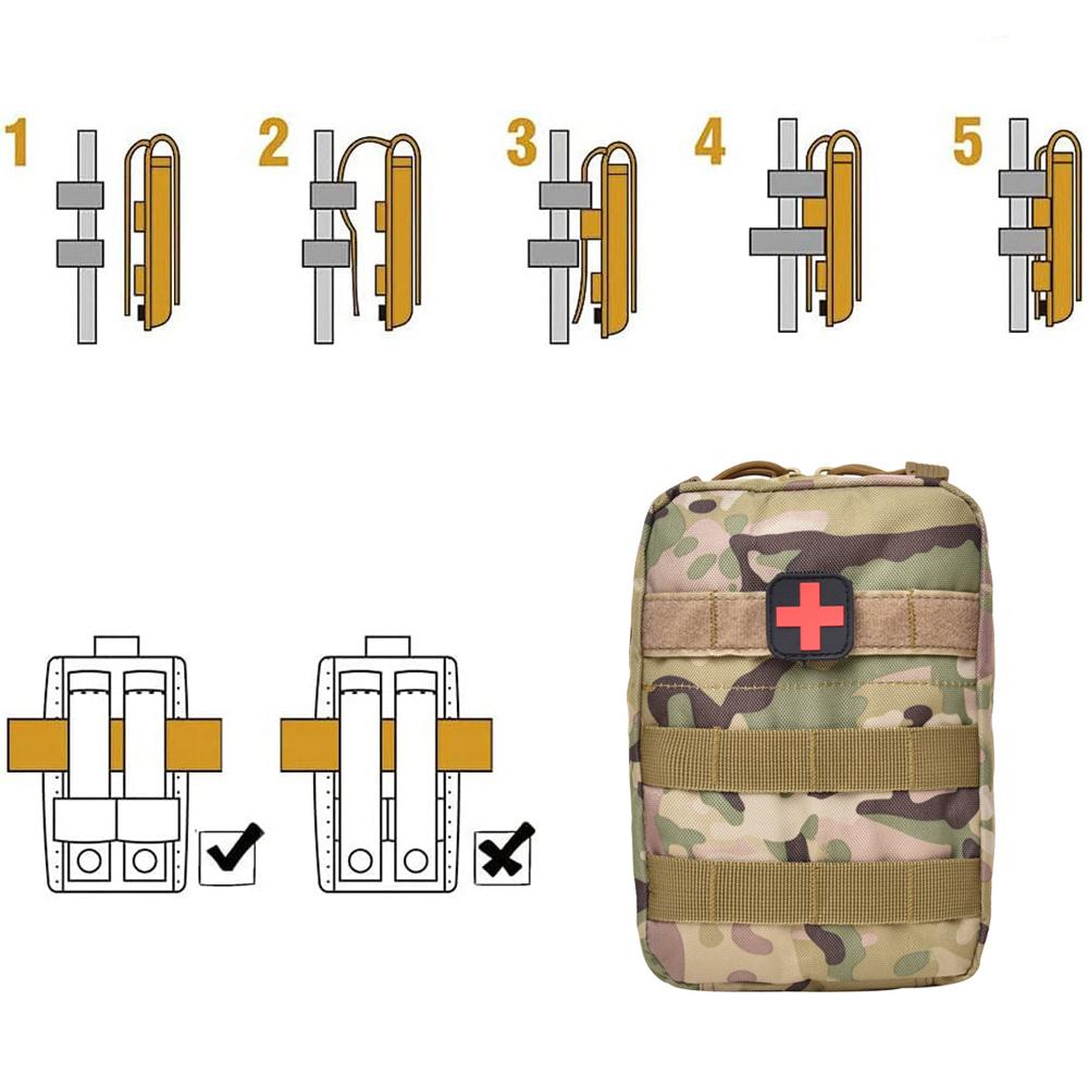 Tactical MOLLE Utility Pouch 1000D Nylon EMT Medical Bag Military General Purpose EDC Tool Organizer Weatherproof Waist Pack with Dual Zippers
