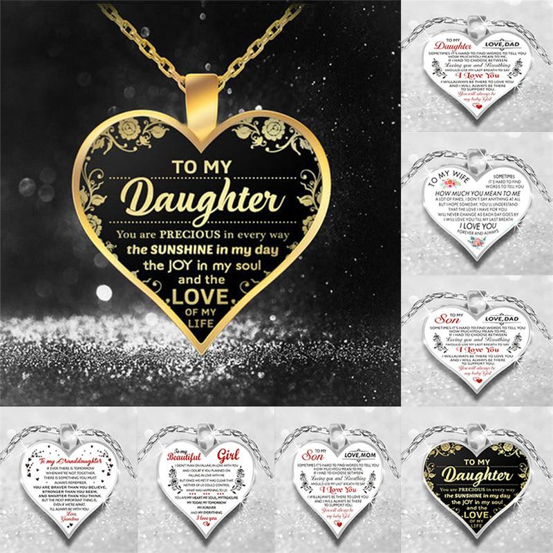 Женская мода в форме сердца подвеска из сплава подарок моей лучшей сестре/хорошему другу/дочери/внучке/жене/сыну Рождественский подарок семейное ожерелье