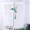 Stained Glass Wind Chime for Outside Handmade Dragonfly Hummingbird Metal Windchime for Outdoor Indoor Home Garden Patio Yard Window Decoration
