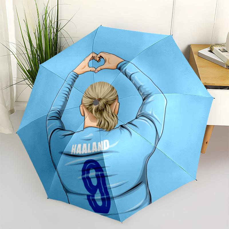 Sky's Blue Dream Team Portable Automatic Umbrella Compact & Durable 8-Rib Design Durable Plastic & Iron Perfect for Outdoor Adventures Elegant Umbrell