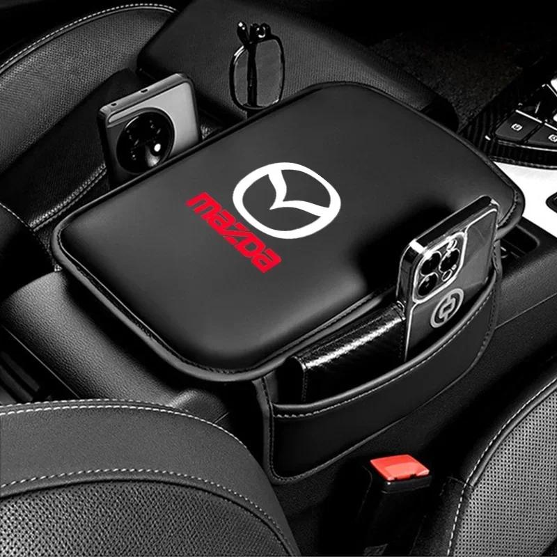 2025 Горячий Защитный чехол на подлокотник центральной консоли из кожи, накладка на бокс-подлокотник автомобиля, карман для хранения для Mazda 3 6 Axela Atenza CX-5 MX5 автомобильный кондиционер