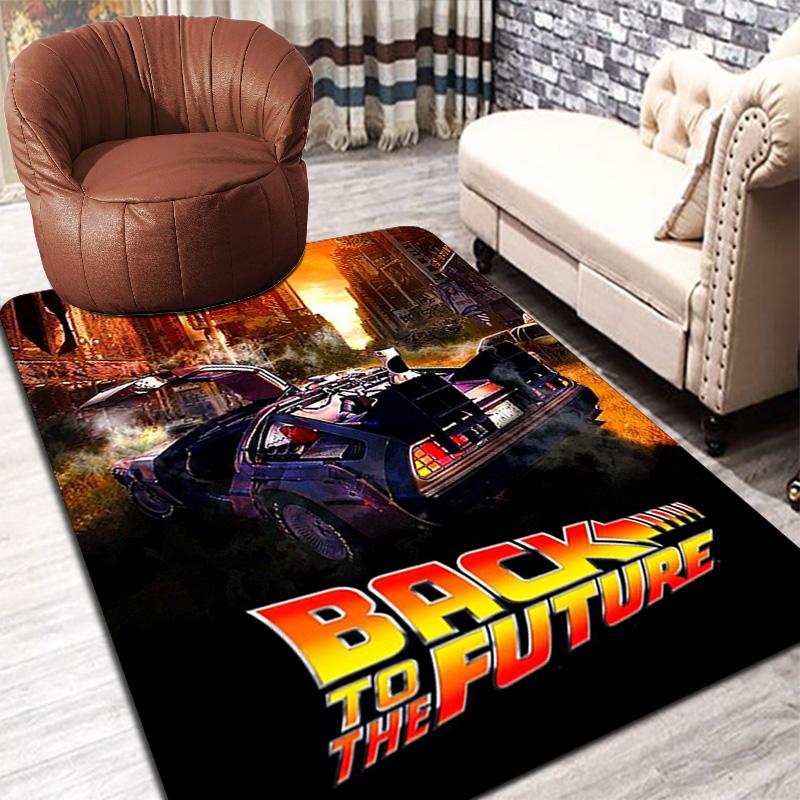 Back to the Future DeLorean Rug Floor Mat for Living Room or Bedroom Soft and Comfortable Carpet a Gift for Birthday and Holiday.SFF0917329